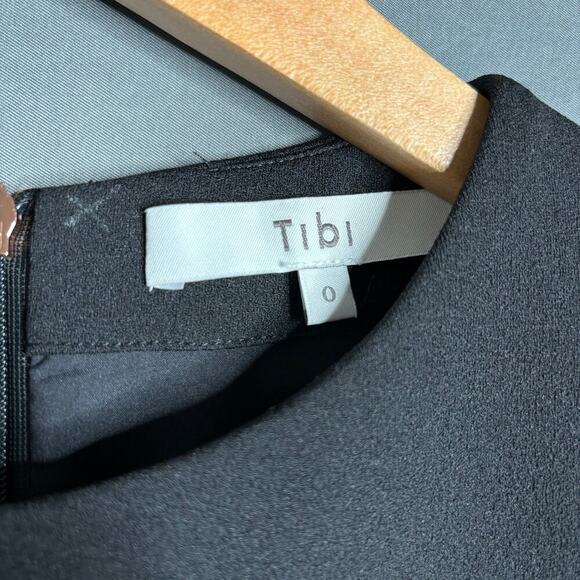 Tibi Sculpted Sleeve Shift Dress Black Size 0 - Picture 7 of 8